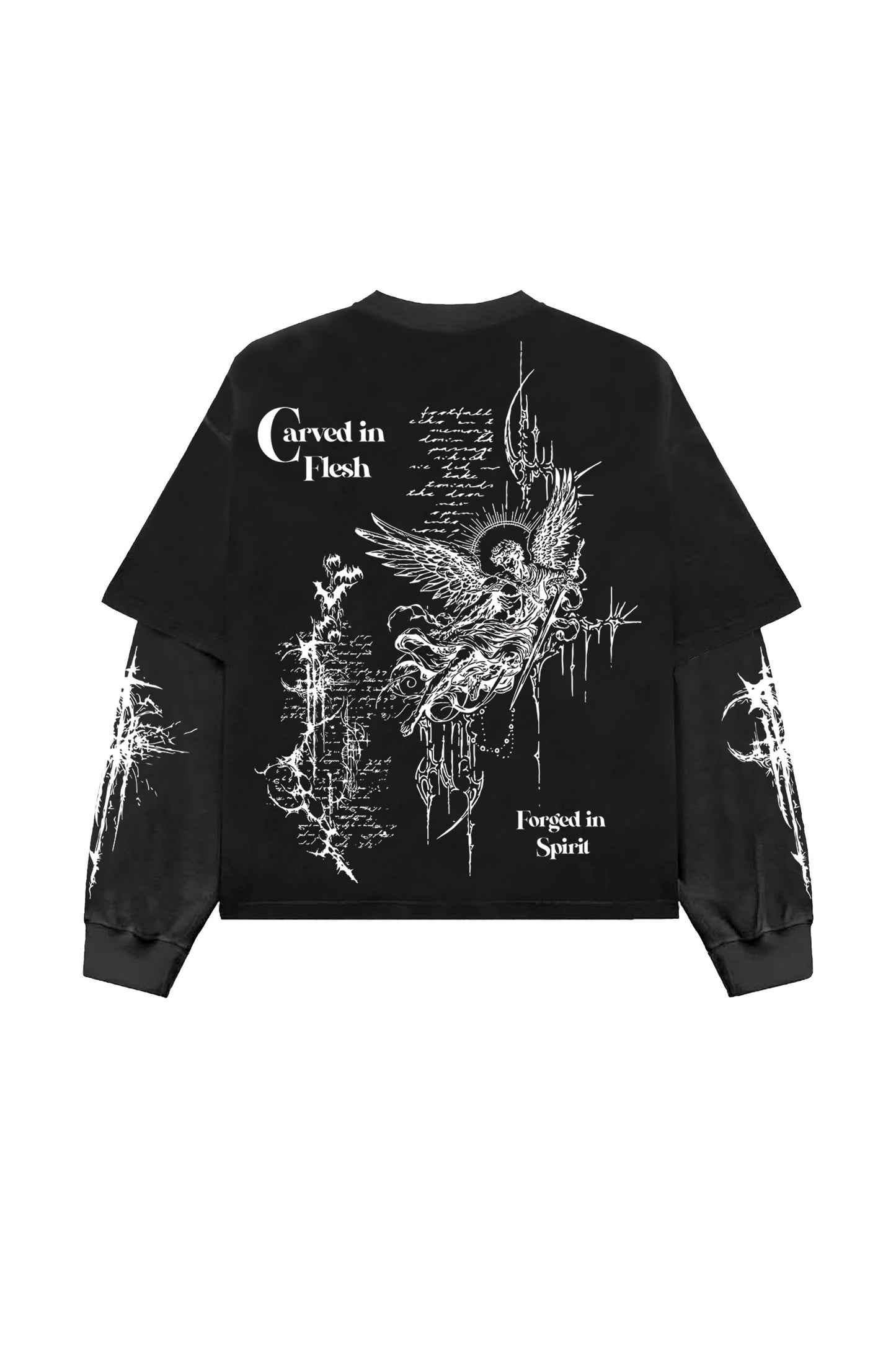 The Bone Script B&G LS Oversized Tee