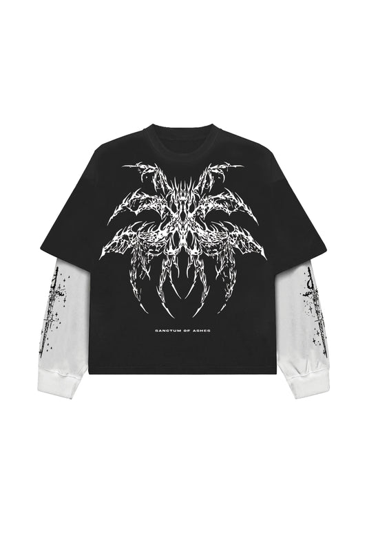 Sanctum Of Ashes B&W LS Oversized Tee