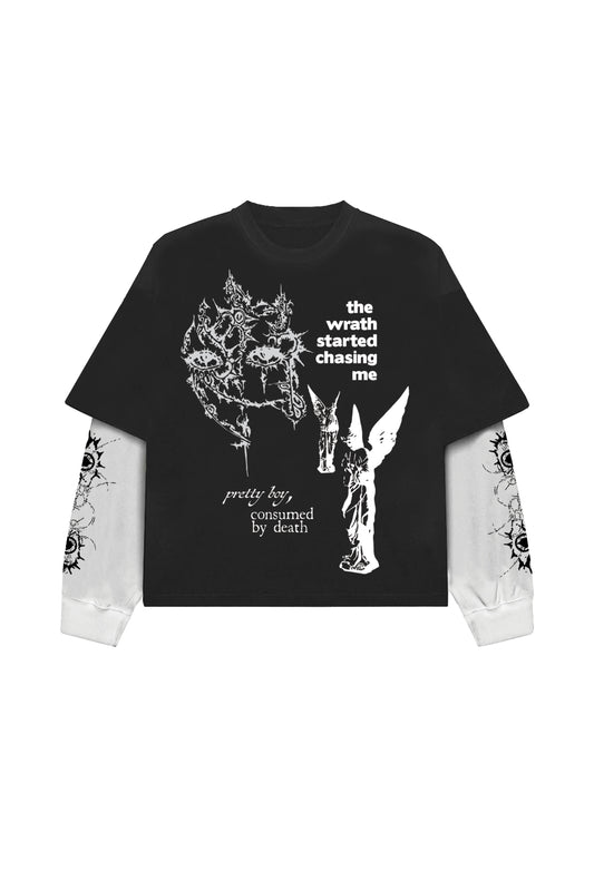 Consumed by Death B&W LS Oversized Tee