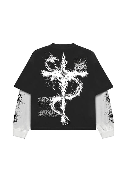 Consumed by Death B&W LS Oversized Tee