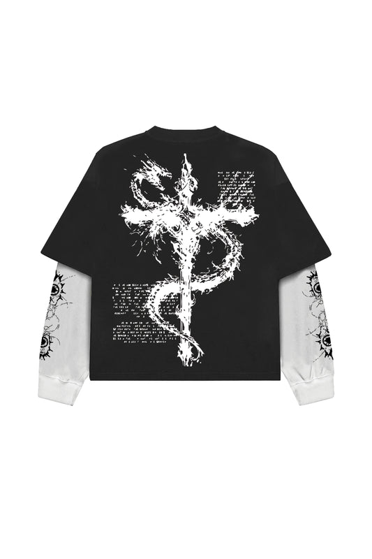 Consumed by Death B&W LS Oversized Tee