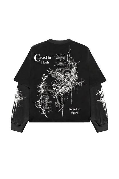 The Bone Script B&G LS Oversized Tee