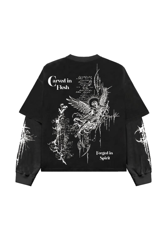 The Bone Script B&G LS Oversized Tee
