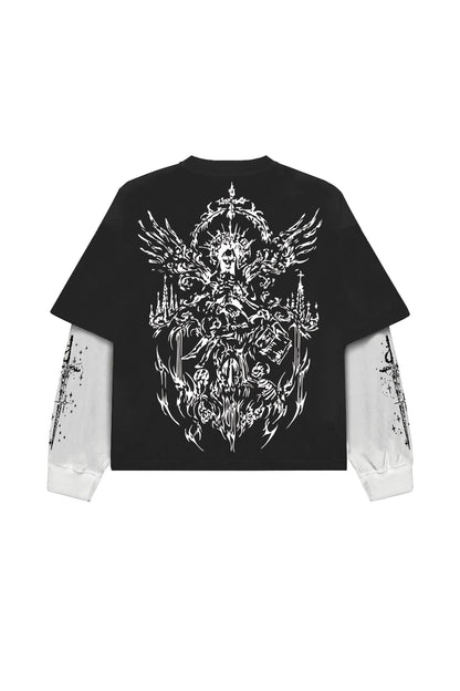 Sanctum Of Ashes B&W LS Oversized Tee