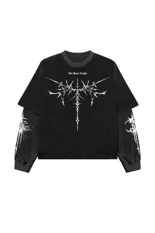 The Bone Script B&G LS Oversized Tee